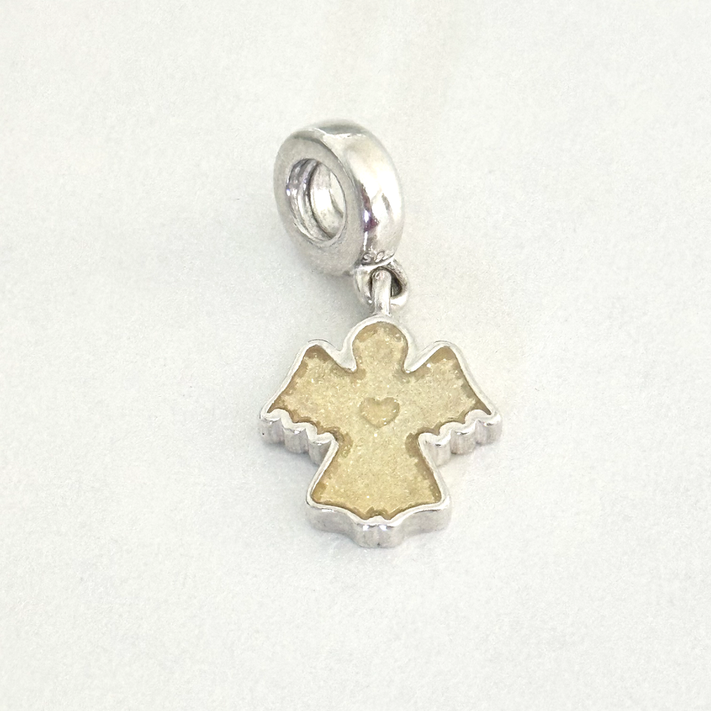 Pandora Sterling Silver Yellow Enamel Sparkling Snow Angel Charm Bead
