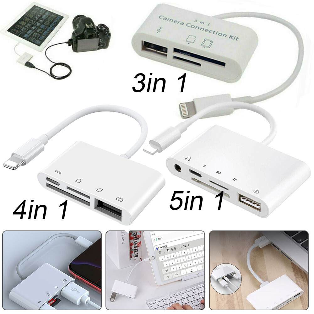 USB Drive Camera SD /TF Card Reader with Charging Port For iPhone to OTG Adapter