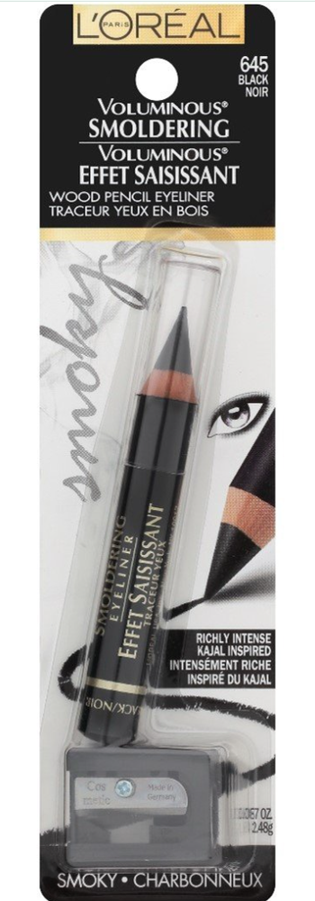 L'Oreal Paris Voluminous Smoldering Eyeliner, Black 645, 0.087 oz