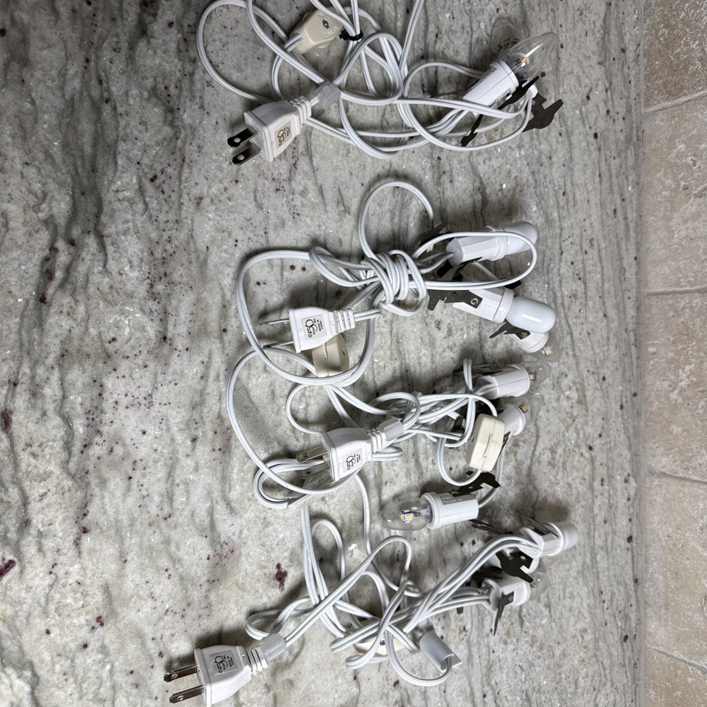 Dept 56 Lot of 4 Three-Socket Light Cords for Lemax Tested Working