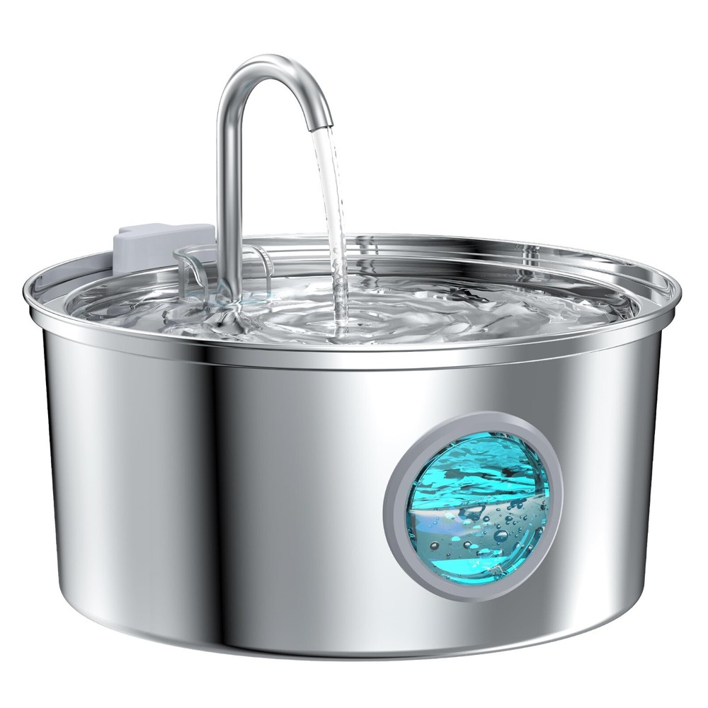 Stainless Steel Cat Water Fountain 3.2L Pet Drinking Fountain Dispenser for Cats