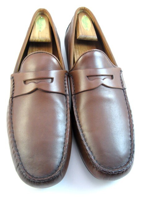 Allen Edmonds Super Sport Driver Leather Penny Loafers in Dark Chili Size 11.5 D 478N