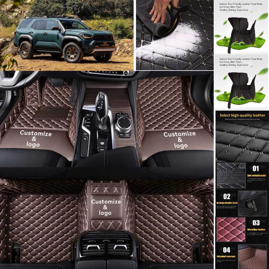 For Toyota 4Runner Car Floor Mats All Weather Anti-Slip Carpets Handmde Liners
