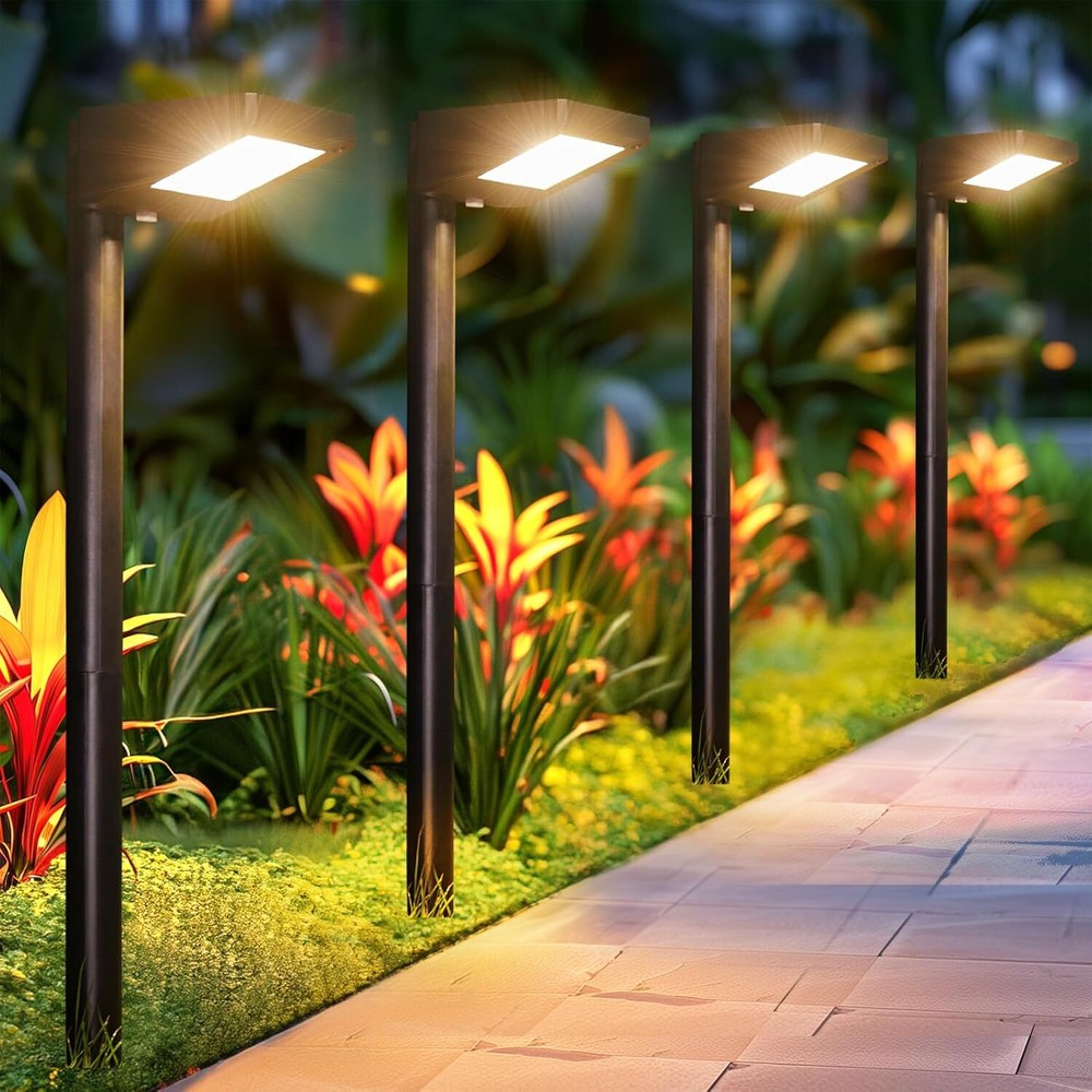 8 Pack Solar Pathway Lights - 3500K Warm White Outdoor Landscape Lighting