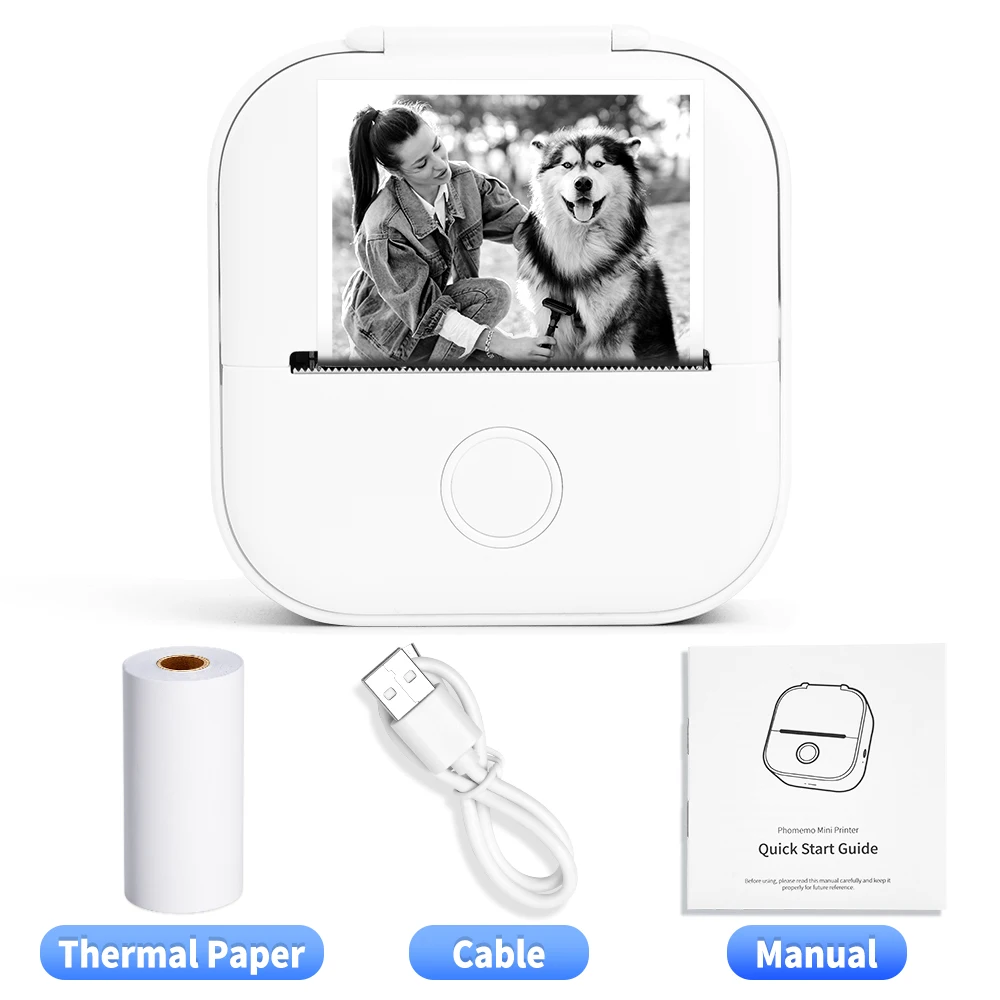 Mini Portable T02 Thermal Label Printer for DIY Sticker Printing