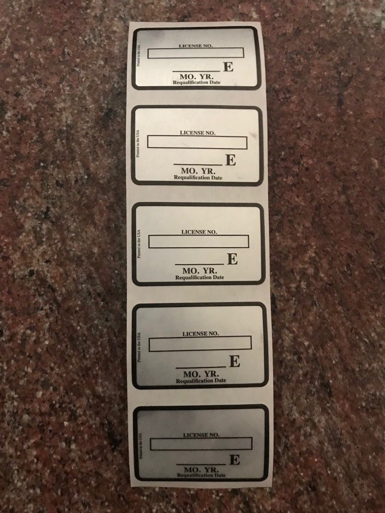 (5) Visual Inspection Sticker DOT Propane Tank Certificate Requalification Label