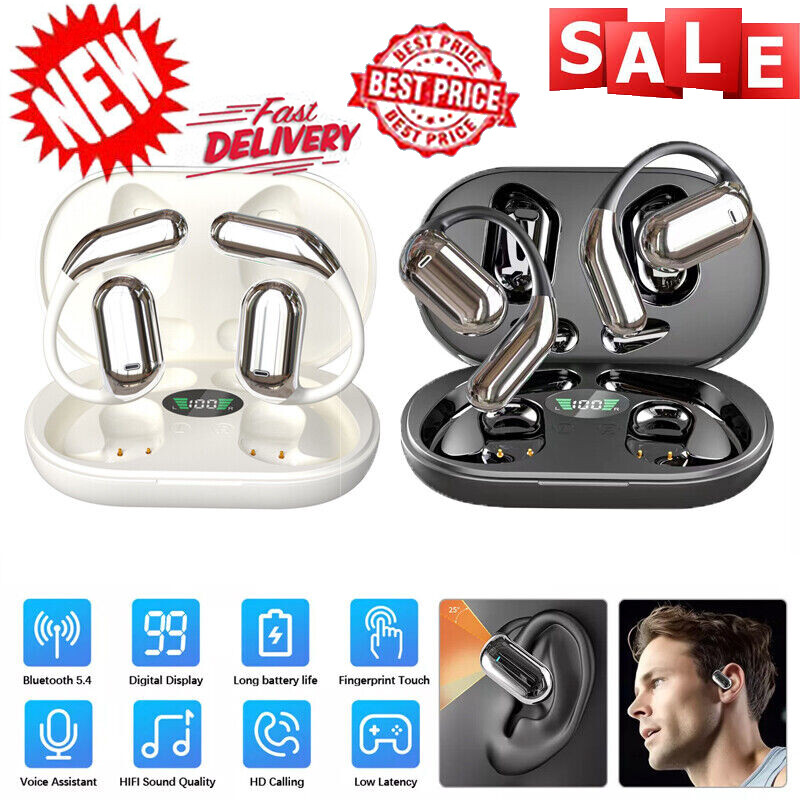 2024 Bluetooth 5.4 Sports Headphone Wireless Stereo Headset Ear-hook Earphone