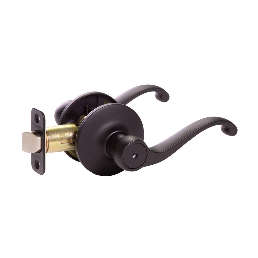 779223 Scroll Privacy Bed and Bath Door Lever Matte Black