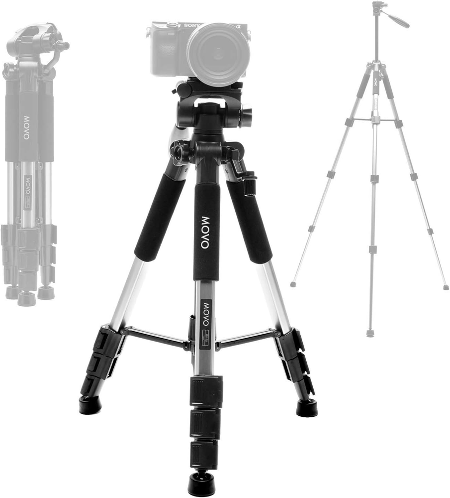 MV-T5 57-Inch Video Camera Tripod Stand with Pan Head - Lightweight Tripod for C