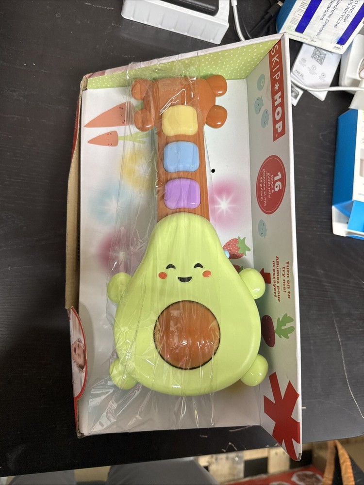 Skip Hop Avocado Guitar Infant Learning Toy Works Open Box QL Read Description