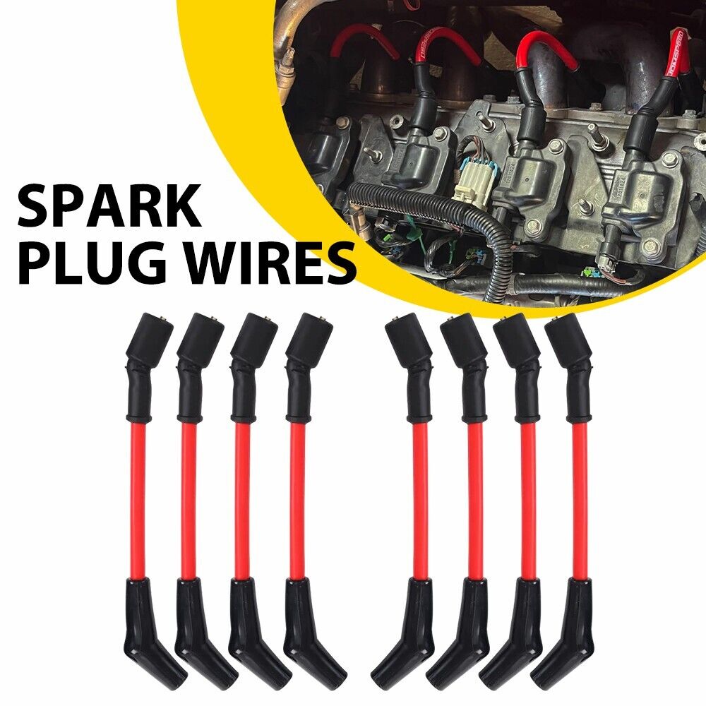 High Heat Spark Plug Ignition Wires Set 10mm For Chevy Tahoe Suburban GMC Yukon