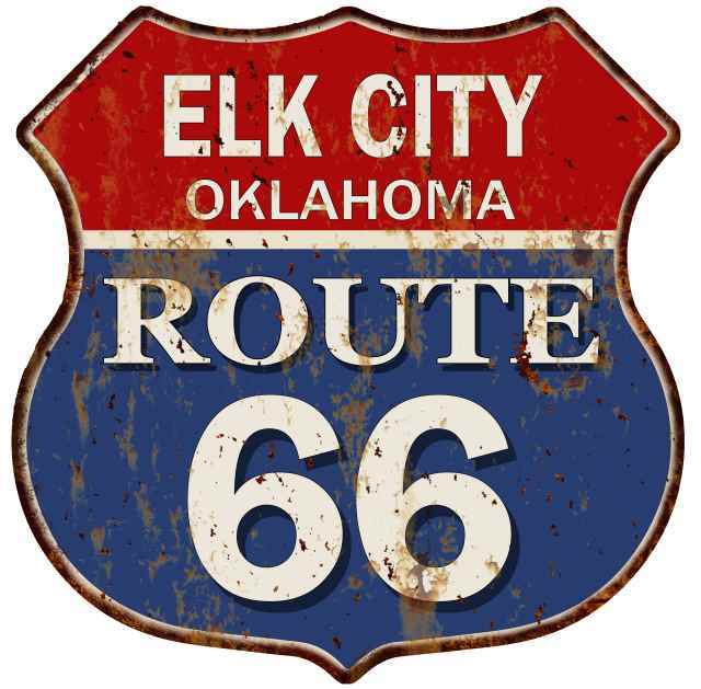 ELK CITY, OKLAHOMA Route 66 Shield Metal Sign Man Cave Garage 211110013217