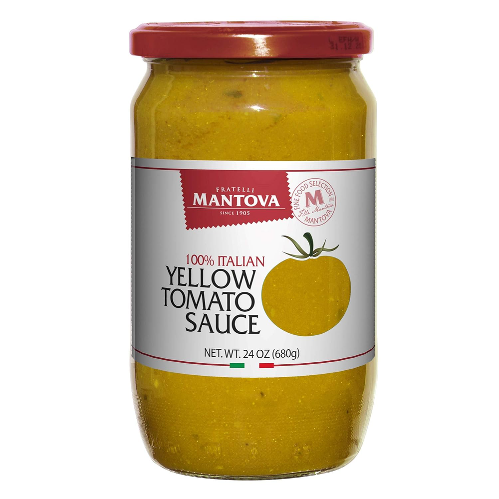 Mantova Yellow Tomato Sauce, 24 oz, Gluten-Free, No Added Sugar, Low Acidity