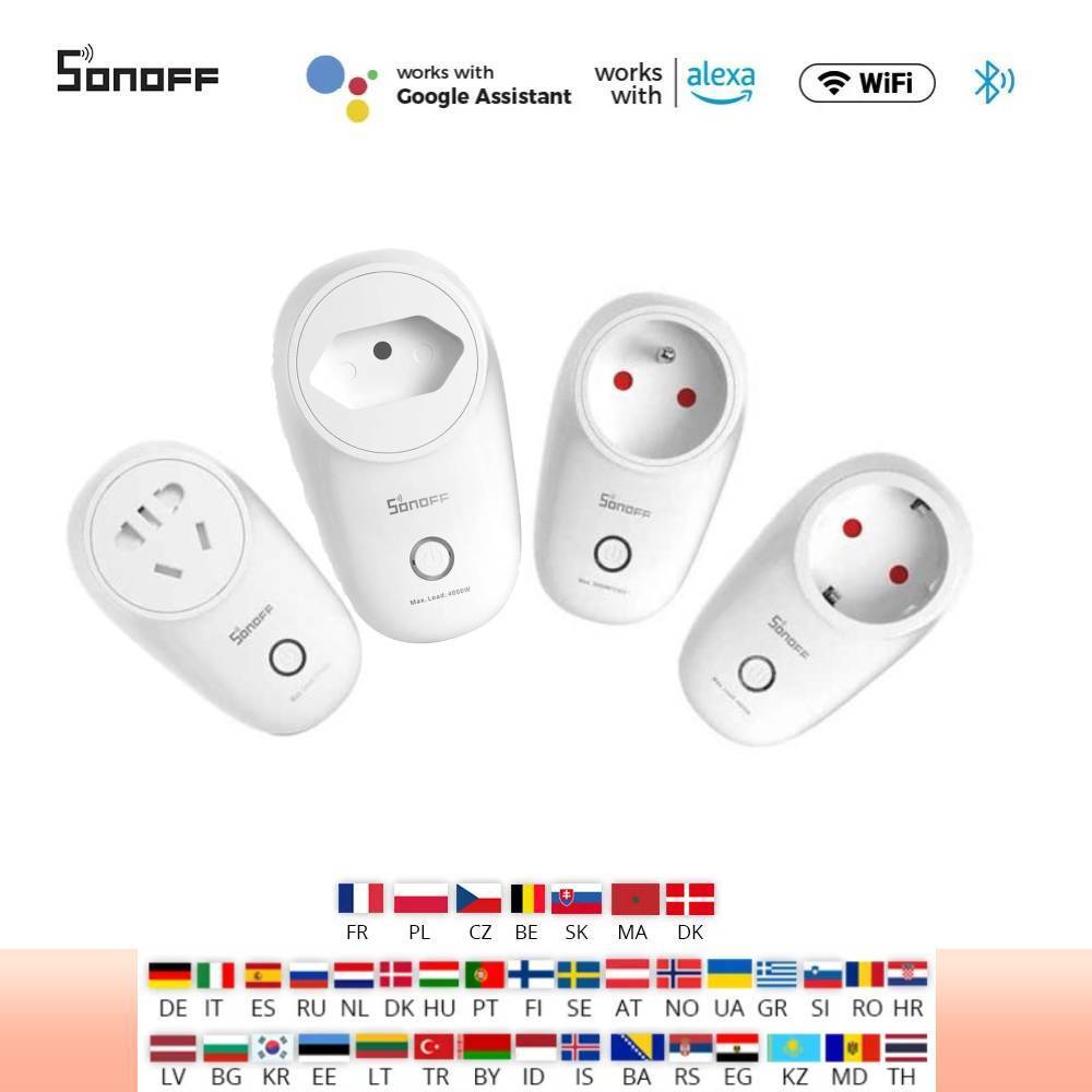 SONOFF S26 S26R2 WiFi Smart Plug ESP32 Wireless Socket EU FR US Outlet Support A