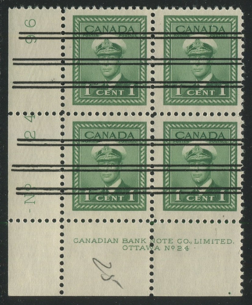 Canada Bar Precancel X-249 Plate Block