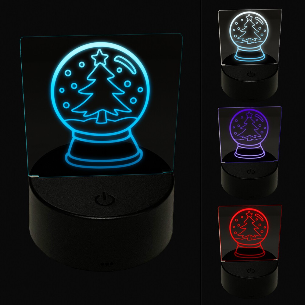 3D Snow Globe Christmas Tree LED Night Light Lamp