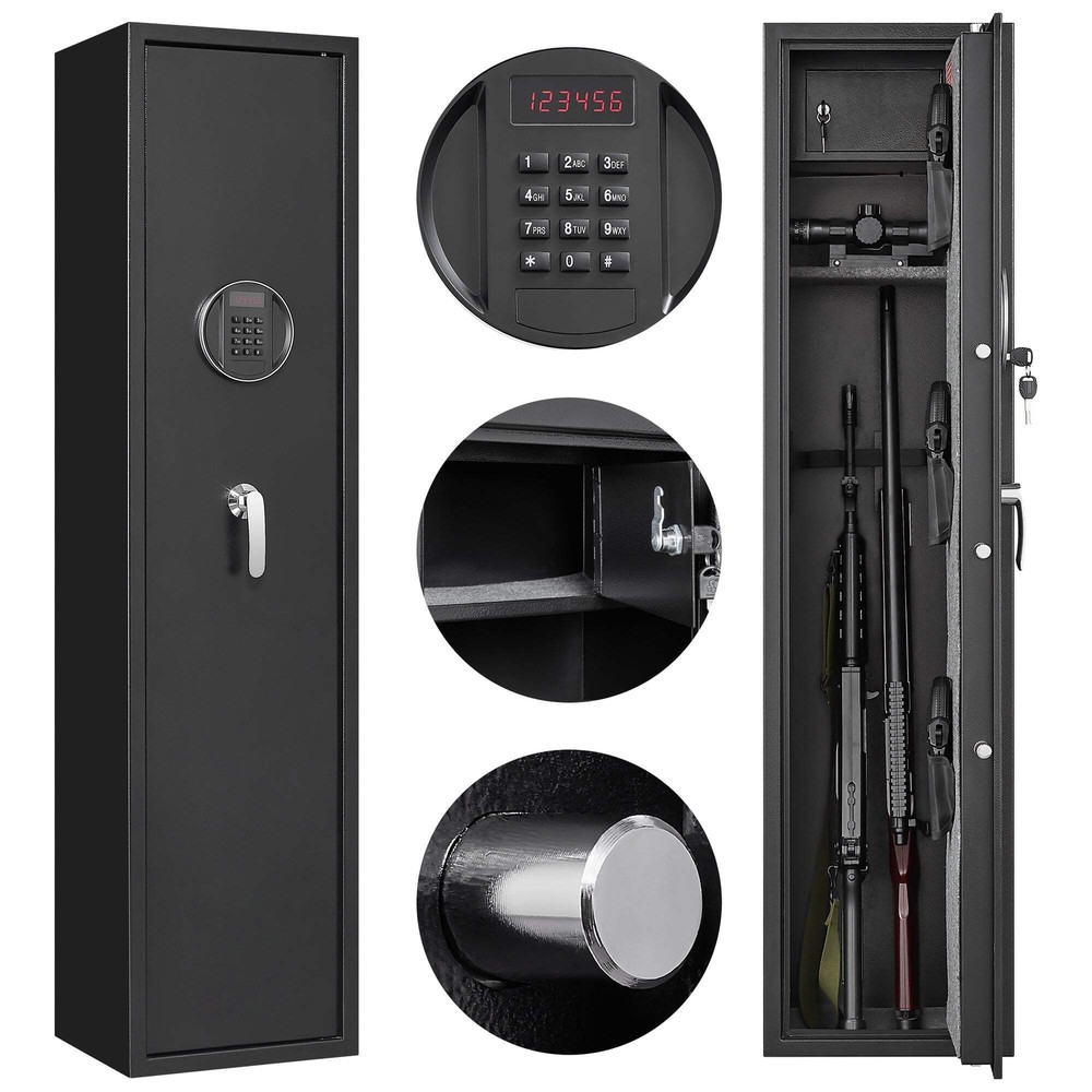 Password lock gun cabinet, can store five guns, three pistols, with internal sto-image