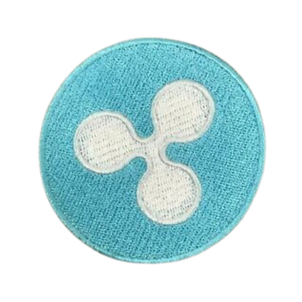 Ripple Crypto Sky Blue Round Embroidery Patch Iron On or Sew On-image