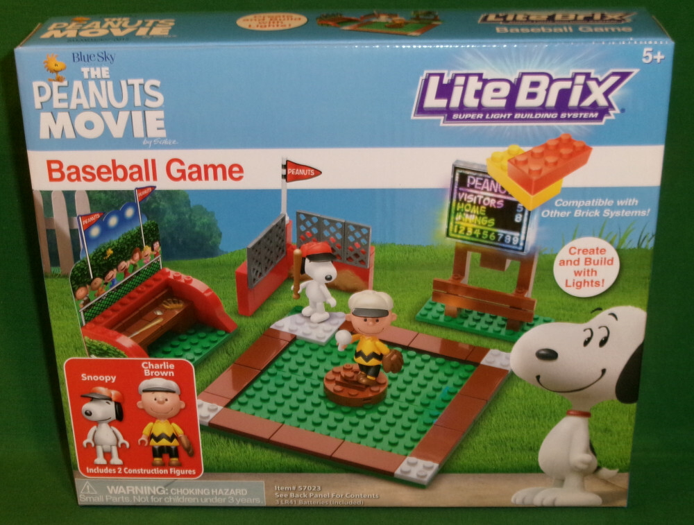 2015 Lite Brix Peanuts Movie Baseball Game New Sealed MIB Snoopy Charlie Brown