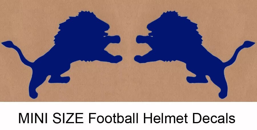 Detroit Lions 1961-1969 Throwback MINI Football Helmet Side Decal 20 mil 3M