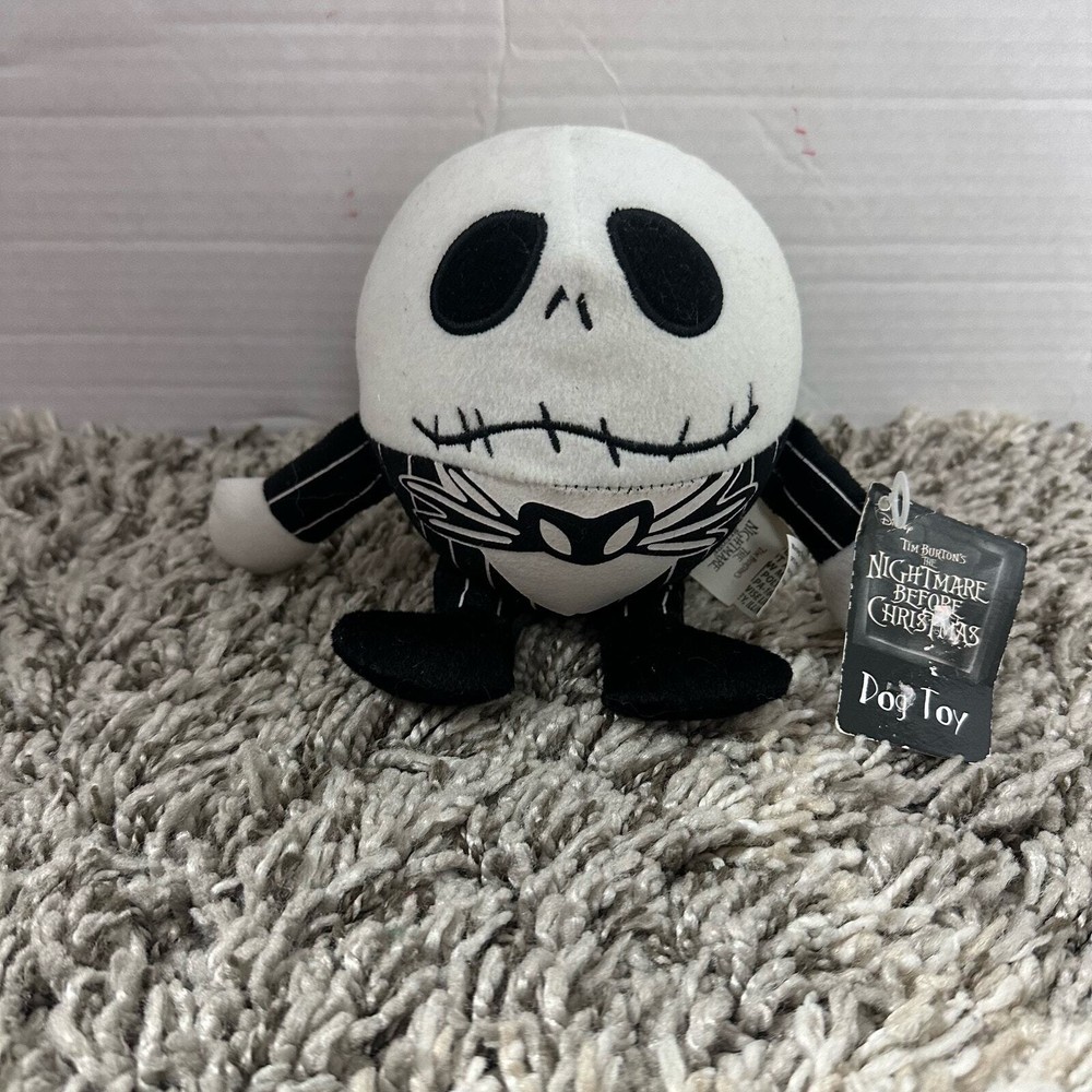Nightmare Before Christmas Disney Plush Dog Toy Jack Skellington Squeaker
