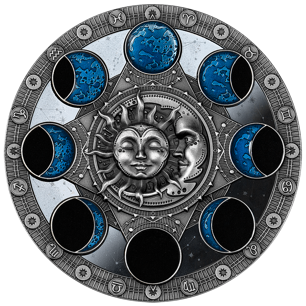 2024 Niue Lunar Calendar 2 oz Silver Antiqued High Relief Coin