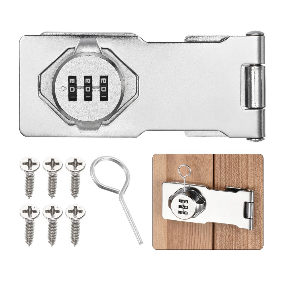 Secure Barn Door Lock with Password Hasp Cabinet Latch-image