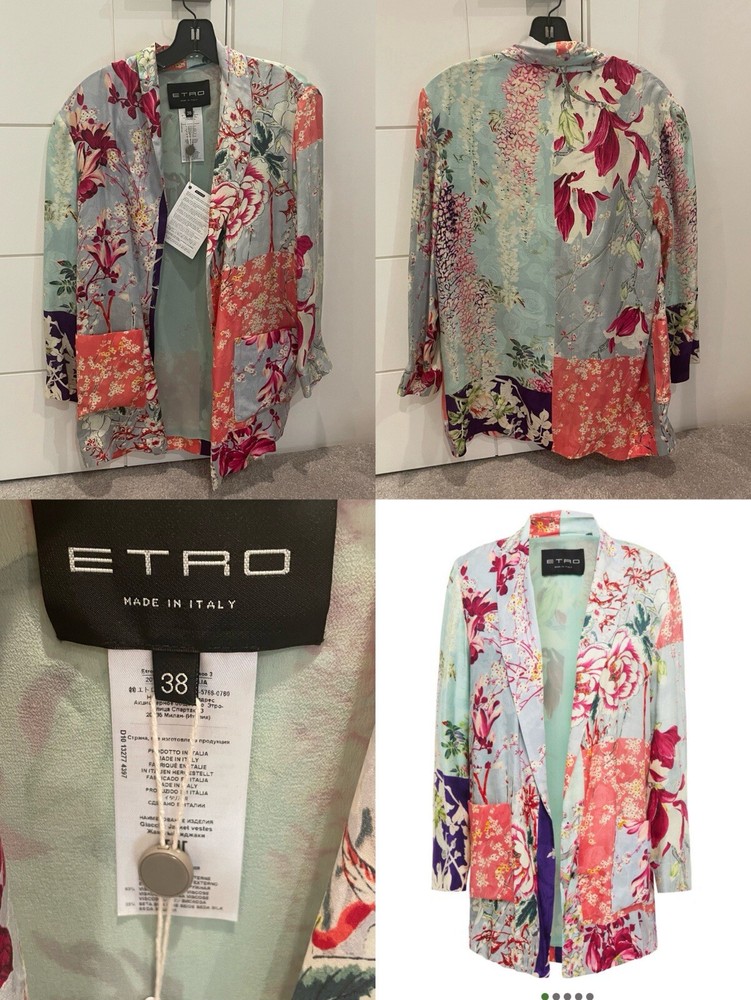 NWT Etro Patchwork-effect Floral-printJacquard Jacket