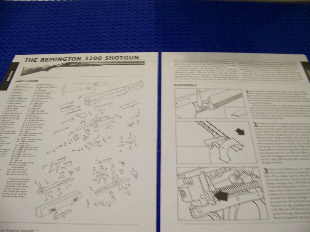 REMINGTON 3200 SHOTGUN (12 GA.)..LEGEND/EXPLODED VIEW/DISASSEMBLY (293MM)