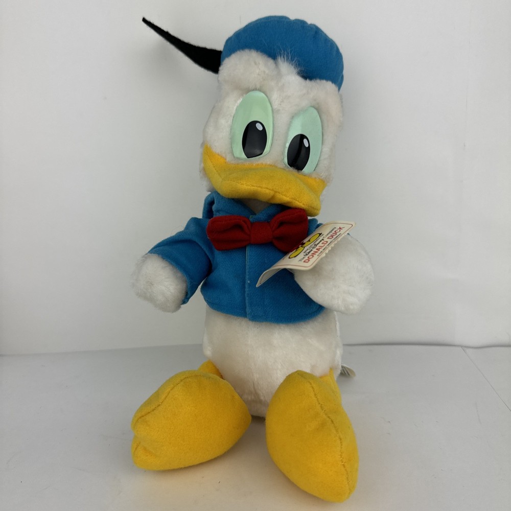 Vintage 9in Disney Donald Duck Plush Toy With Original Tag