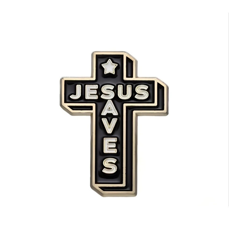 Jesus Saves Christian Collar Pin Brooch Lapel Accessory