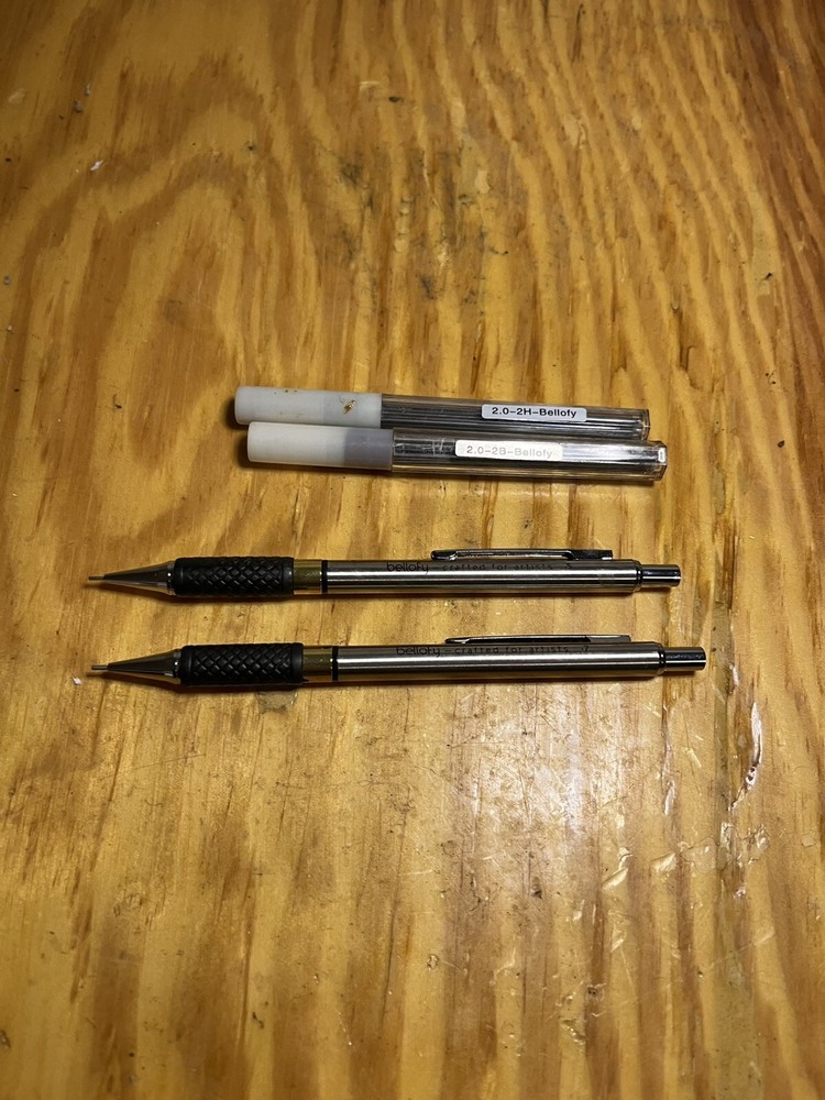 Set If 2 Bellofy Mechanical Pencils .5 And .7 With Refills