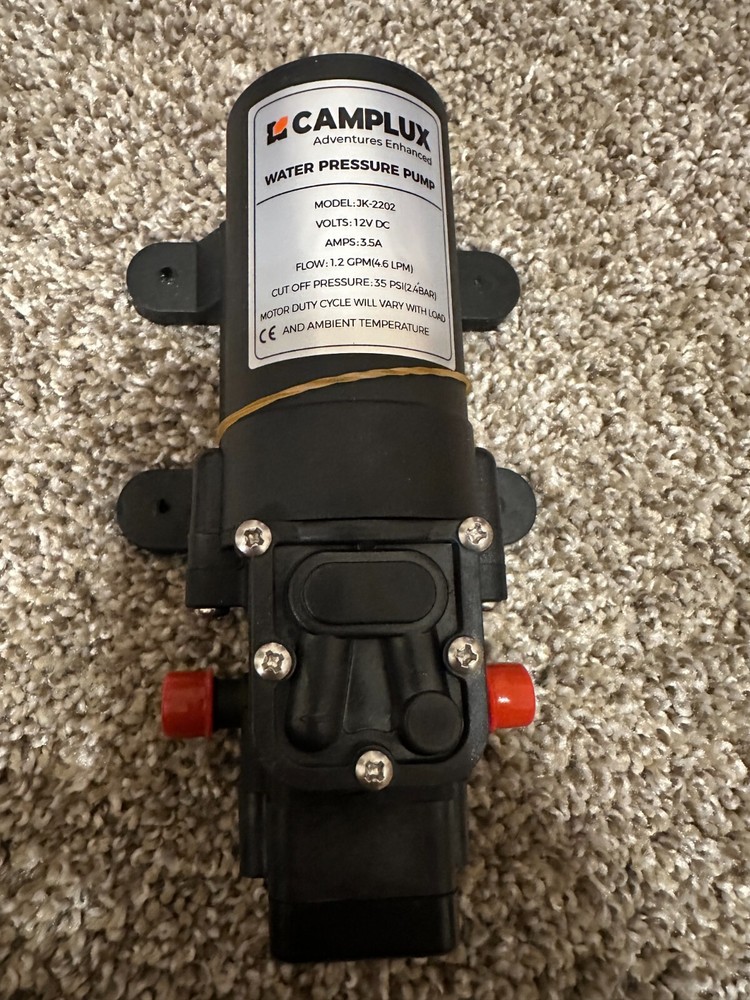 Camplux 12V DC Water Pump 1.2GPM 4.3 L/Min Diaphragm Pump for RV/Boats