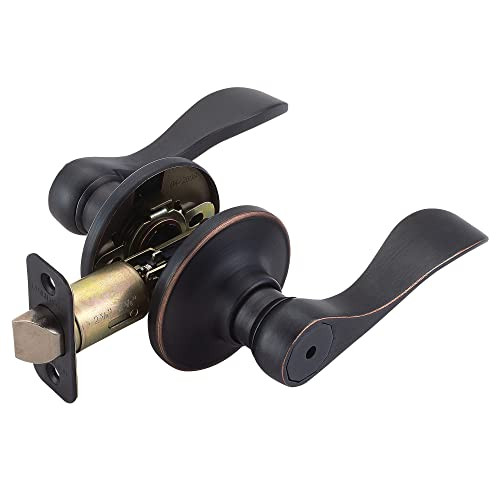 Springdale Privacy Bed and Bath Door Lever in Oil Rubbed Bronze - Elegant and Durable Hardware for Enhanced Privacy and Style