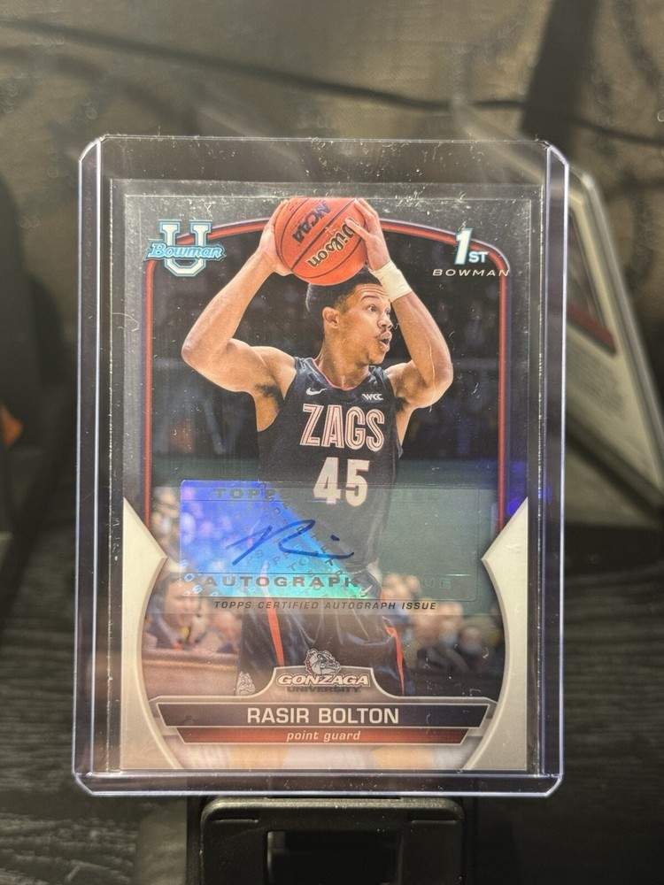 Rasir Bolton 2022-23 Bowman U Chrome 1st Auto #12 Gonzaga Bulldogs