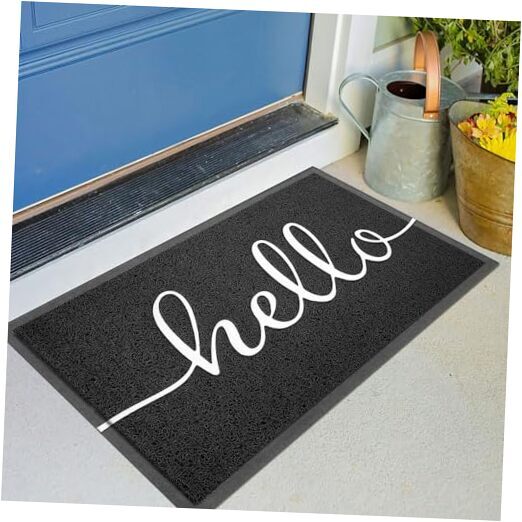 Non-Slip Low Pile Outdoor Welcome Mat for Front Door Entrance