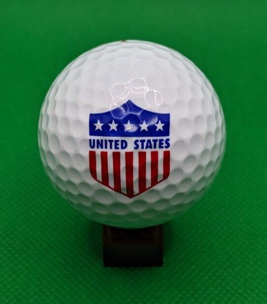 United States Red White and Blue Shield logo golf ball
