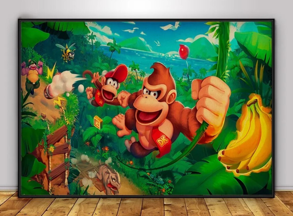 Vintage Donkey Kong Game Wall Art Poster for Home Decor