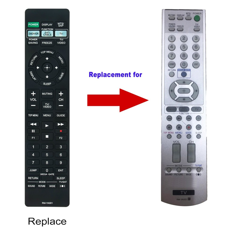 RM-YA001 Replacement Remote for Sony Bravia Wega LCD TVs KLV-S32A10 KLV-S19A10
