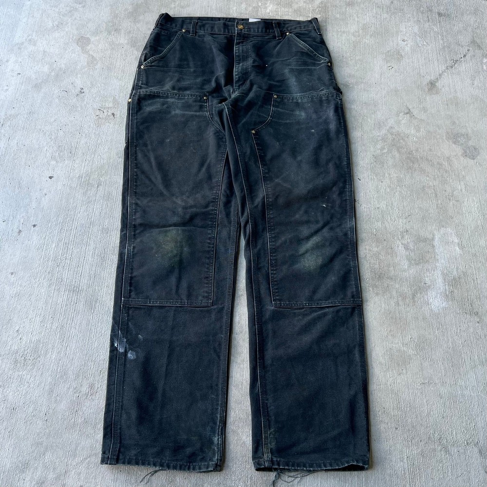 Vintage Carhartt Black Y2K Double Knee Carpenter Work Pants