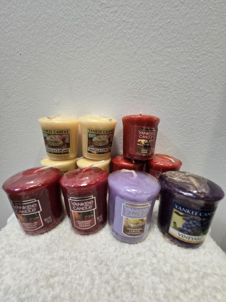 Lot of 11 Retired Yankee Candle Votive Candles for Aromatherapy & Decor