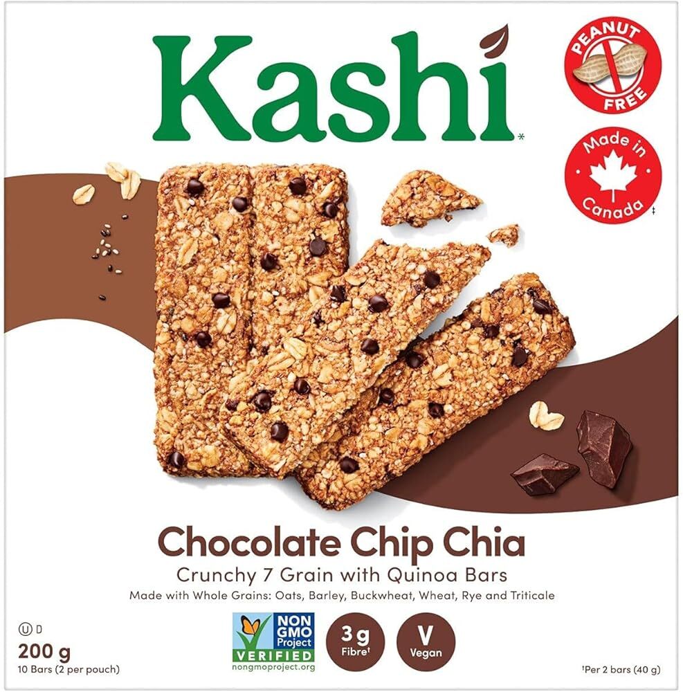 Kashi Seven Grain with Quinoa bars, Chocolate Chip Chia Non-GMO, 200g/7.1oz, ...