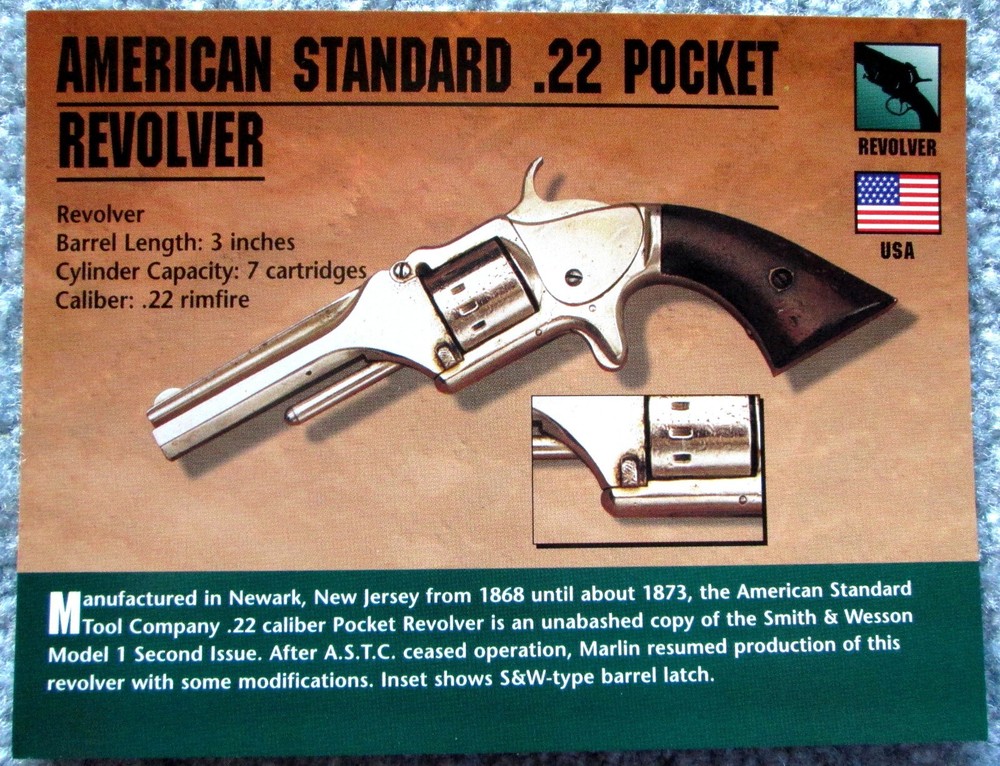 American Standard .22 Pocket Revolver Classic Firearms Photo Card u