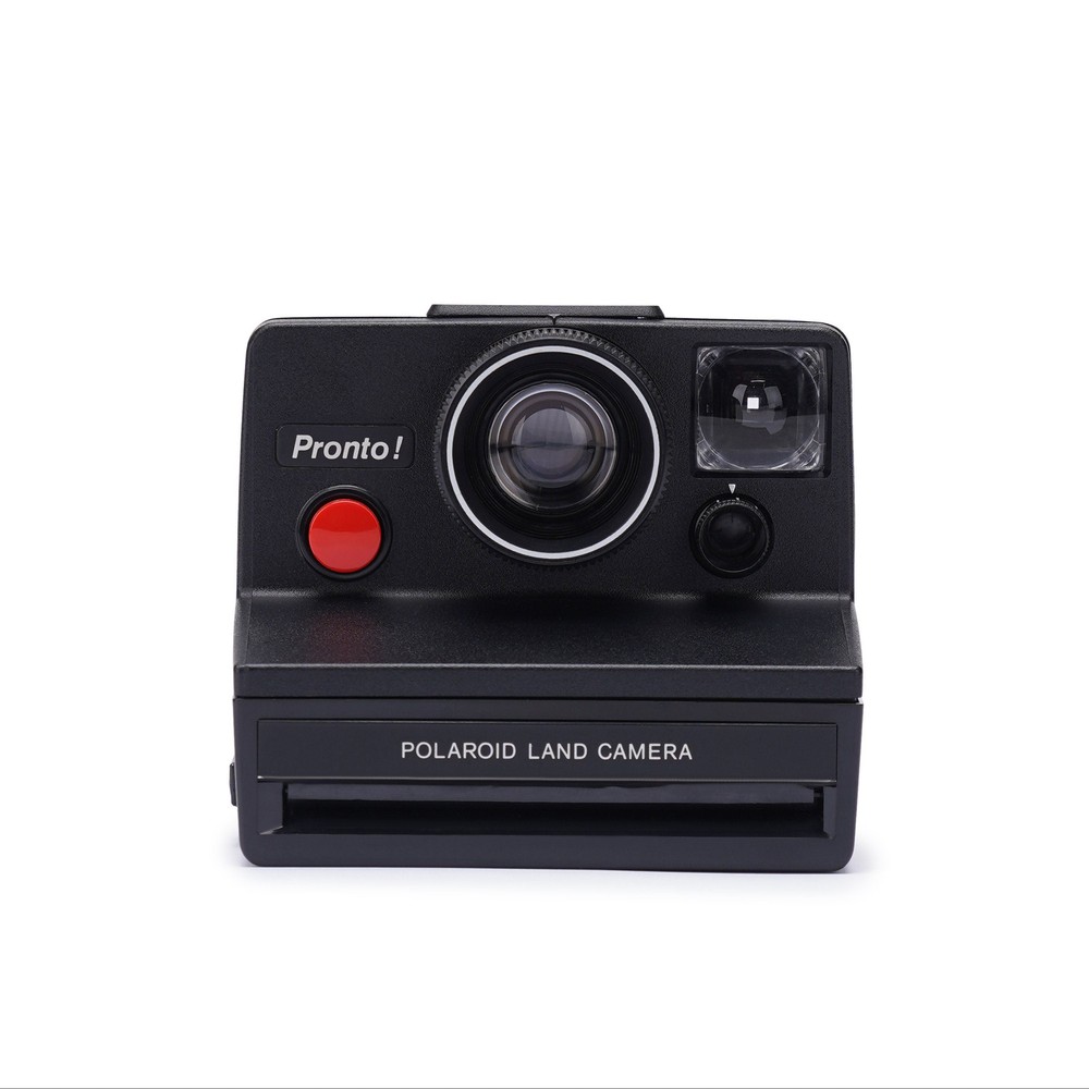 Vintage Polaroid Pronto Land Camera Black Red Button Instant Film