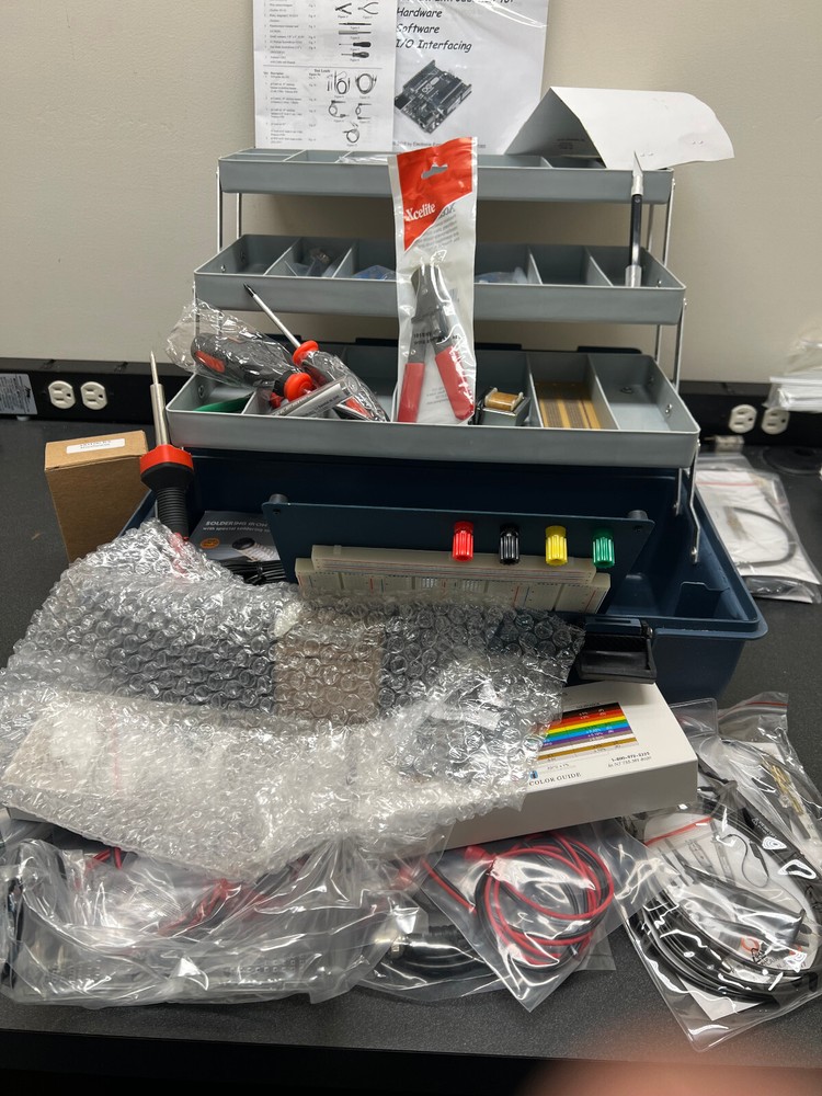 Arduino HOBBY EXPERIMENT KIT   HUGE with tools, soldering iron,  storage case!