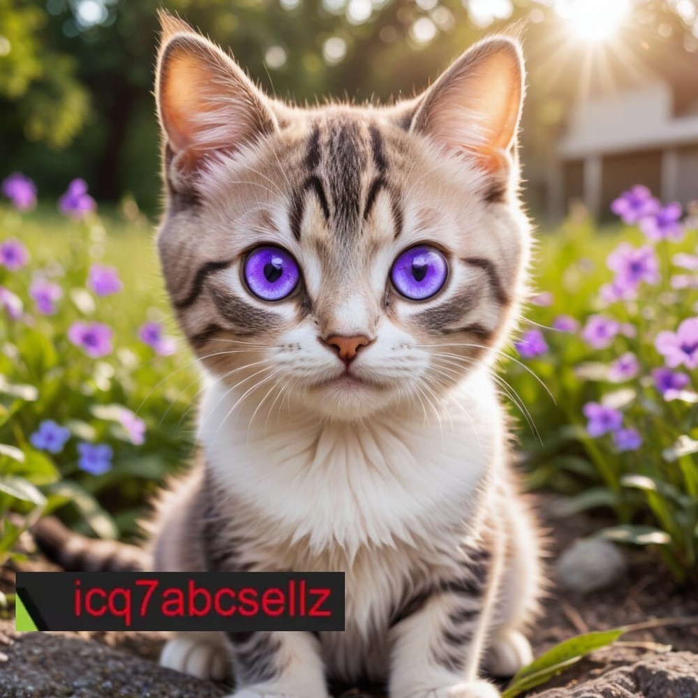 Kawaii Cat Violet Eyes Digital Wallpaper Background for Desktop-image