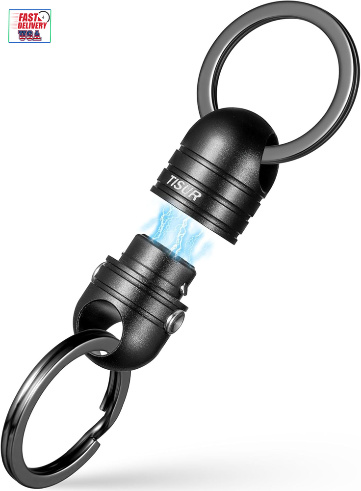 Magnetic Quick Release Keychain Holder with Detachable Keyring Connector