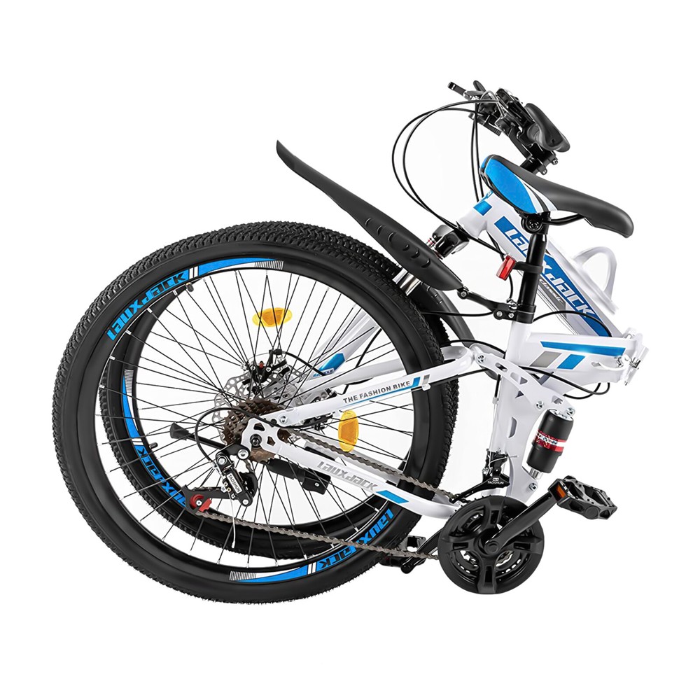 26 Inch Folding Mountain Bike for Men 21-Speed MTB with Dual Disc Brakes