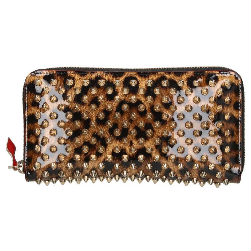 Vintage Christian Louboutin Panettone Spiked Brown Zip Wallet