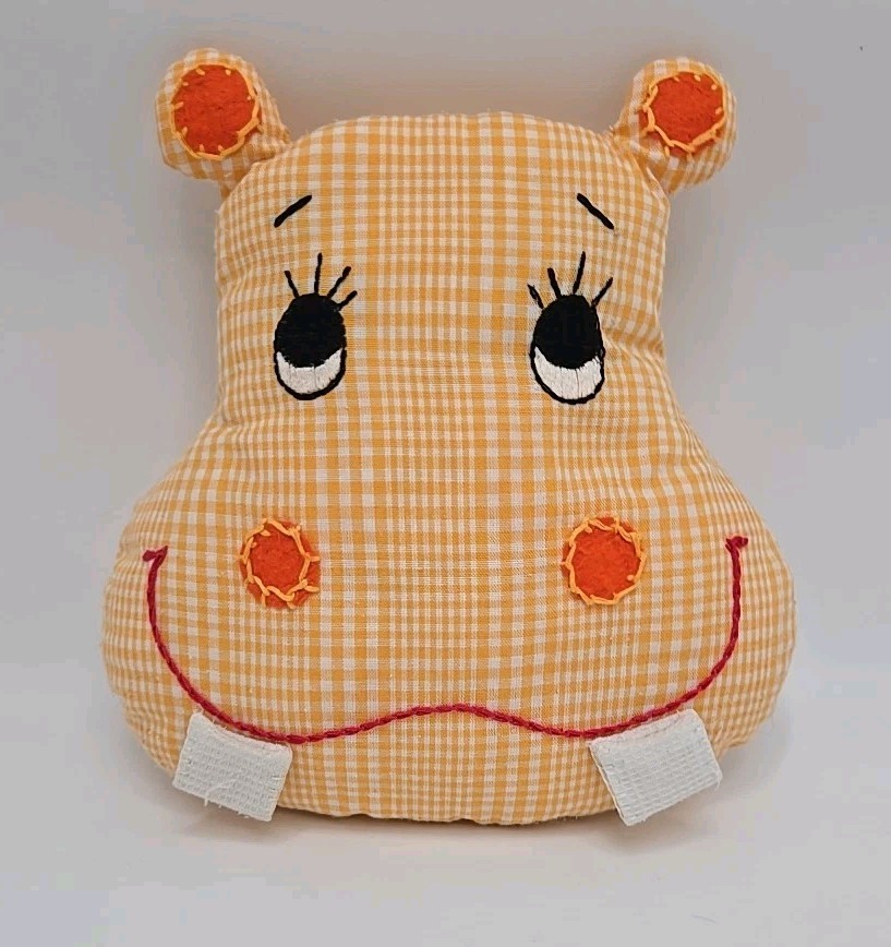 Vintage Handmade Hippo tooth fairy pillow With Small (Teeth) Pockets